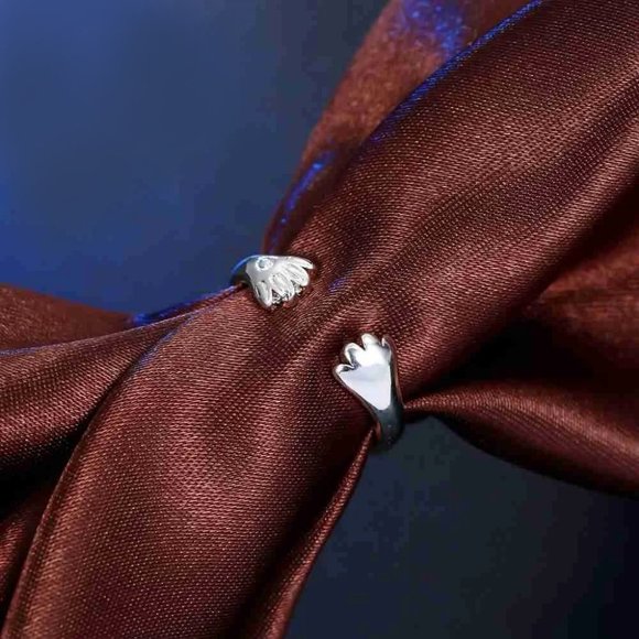 💎 Adjustable Ring Cute Cat Hugging 925 Sterling Silver - Picture 4 of 6